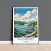 Windermere Print, Lake District Wall Art with Border, Cumbria Poster, England Travel Print, Windermere Gift Print