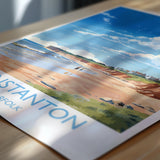 Hunstanton Beach Travel Print, Travel Poster of Hunstanton Beach, Norfolk, England, Norfolk Art, Norfolk Gift, Wall Art Print NQ Media Designs