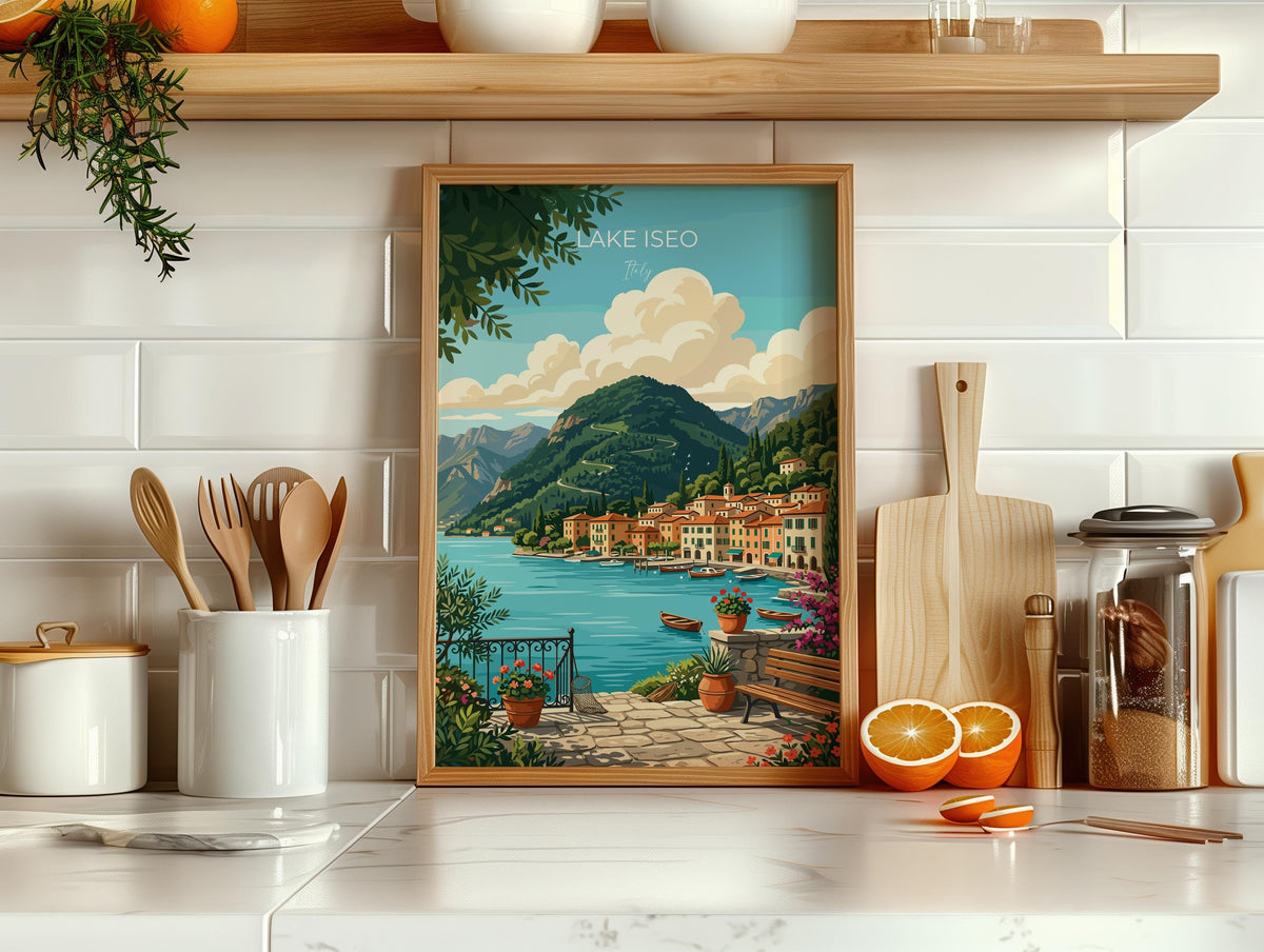 Lake Iseo Travel Poster | Italian Lakes, Italy Wall Art