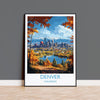 Denver Travel Poster Wall Art, Travel Print of Denver, Colorado, USA, Denver Art Lovers Gift NQ Media Designs