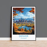 Denver Travel Poster Wall Art, Travel Print of Denver, Colorado, USA, Denver Art Lovers Gift NQ Media Designs