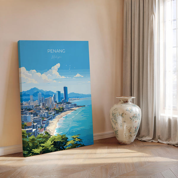 Penang Travel Poster Wall Art, Travel Print of Penang, Malaysia, Penang Art Gift, Wall Art Travel Gift