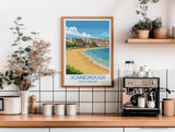 Scarborough Beach Travel Print, Travel Poster of Scarborough, North Yorkshire Gift, England, Scarborough Gift, Wall Art Print NQ Media Designs
