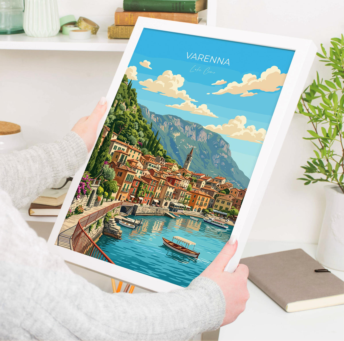 Varenna Lake Como Travel Poster | Italian Lakes, Italy Wall Art