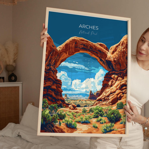 Arches National Park Travel Print Wall Art, Travel Poster of Arches, National Park Art Lovers Gift, Utah, USA, Travel Wall Art Gift