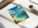 Busan Travel Print | Haeundae Coast, South Korea Wall Art