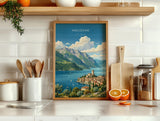 Malcesine Poster, Lake Garda Wall Art, Scaliger Castle Print, Italy Travel Poster, Malcesine Gift