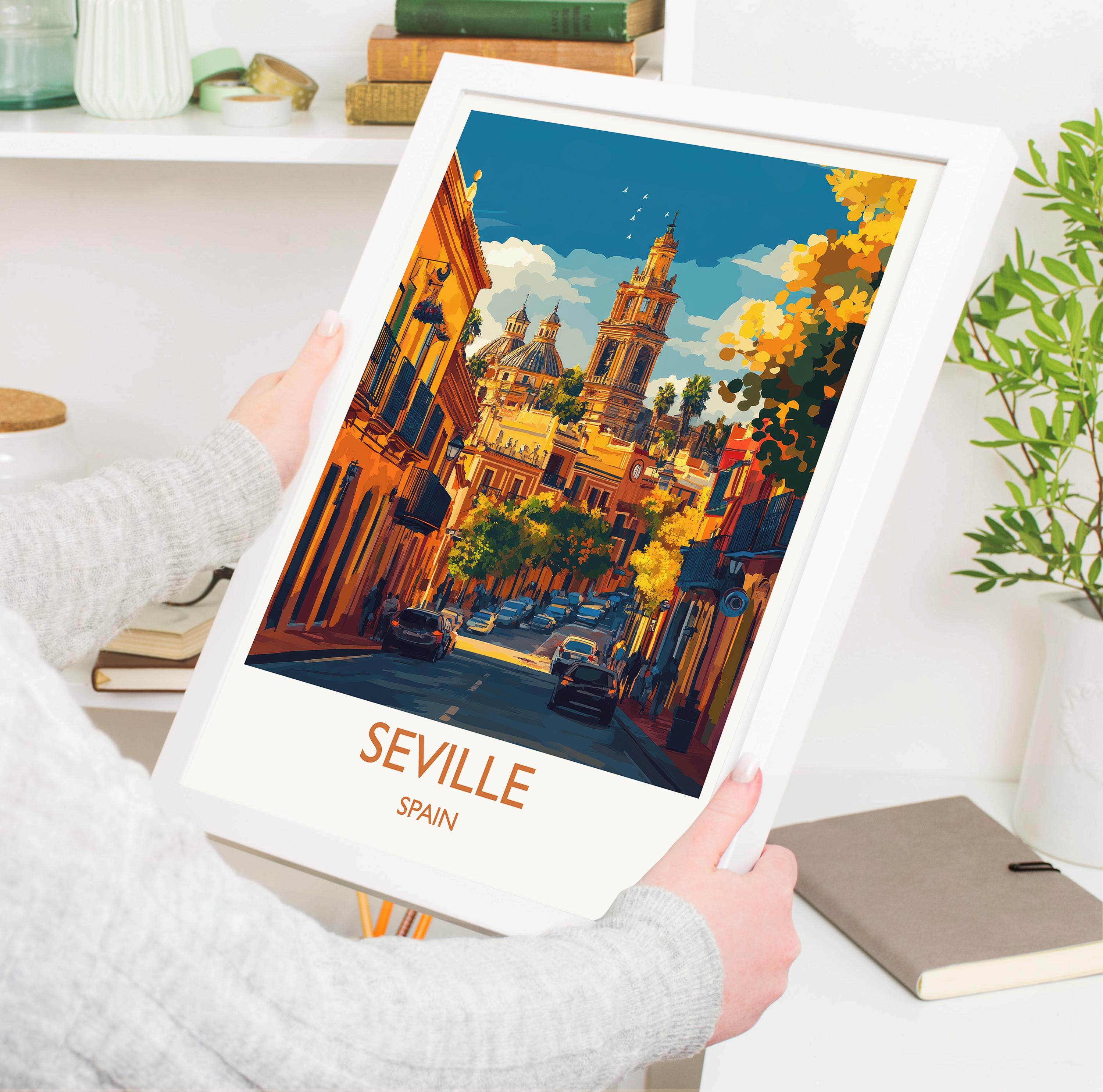 Seville Travel Wall Art, Spain Print, Seville Art Gift, Traveller Gift Art Poster, Holiday Gift NQ Media Designs