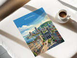 Montreal Canada Travel Print, Montreal Skyline Wall Art, Old Montreal Poster, Mount Royal Illustration, Quebec City Travel Decor