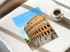 Rome Colosseum Travel Print, Rome Italy Wall Art, Ancient Roman Architecture Poster, Historic Landmark Illustration, Europe Decor, Rome Gift