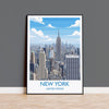 New York City Art Print, Manhattan Skyline View, Empire State, Travel Poster NQ Media Designs