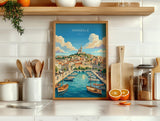 Marseille Poster, Vieux Port Wall Art, Provence Print, France Travel Poster, Marseille Gift