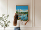 Dartmouth Poster, Devon Wall Art, River Dart Print, Britannia Royal Naval College Poster, South Devon Coastal Travel Print, Dartmouth Gift
