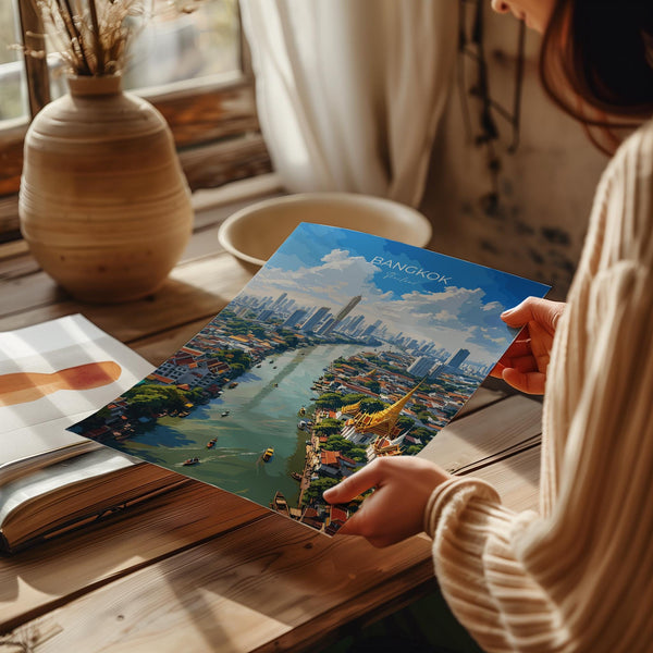 Bangkok Print Wall Art, Bangkok Travel Poster, Thailand Wall Art, Bangkok Art Lovers Gift, Thailand Gift