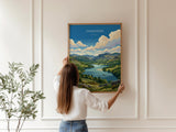 Grasmere Poster, Lake District Wall Art, Cumbria Print, England Travel Poster, Grasmere Gift