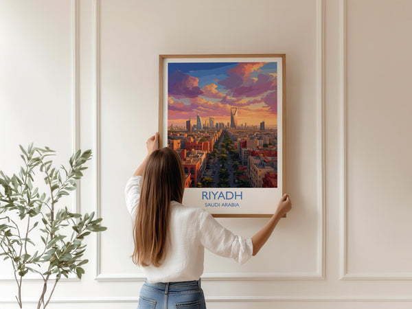 Riyadh Poster Wall Art, Riyadh Travel Print, Saudi Arabia Wall Art Gift, Riyadh Art Lovers Gift, Travel Wall Decor