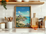 Tulum Mexico Poster, Mayan Ruins Wall Art, Caribbean Print, Mexico Travel Poster, Tulum Gift