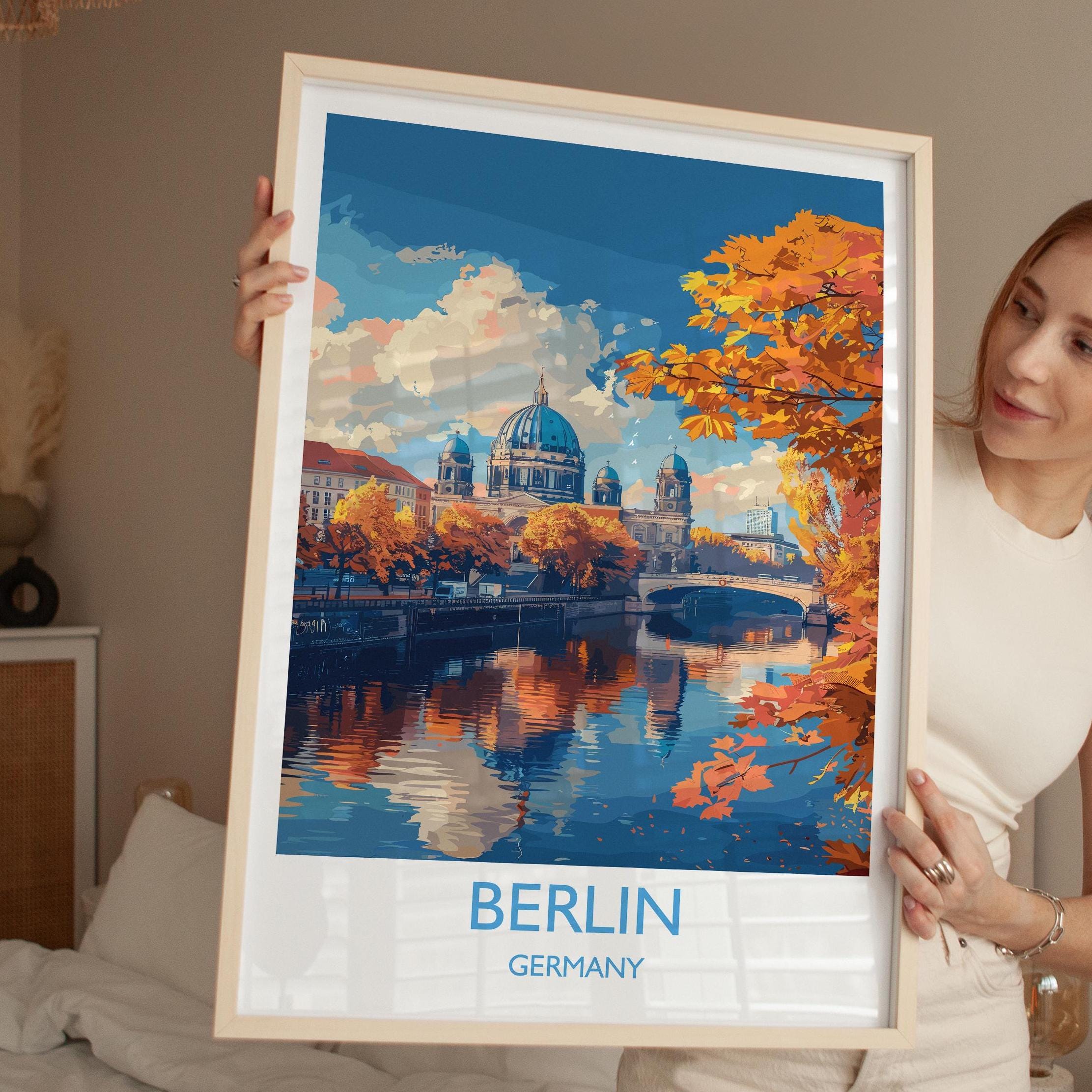 Berlin Travel Print Wall Art, Travel Poster of Berlin, Berlin Art Lovers Gift, Germany Art Gift NQ Media Designs