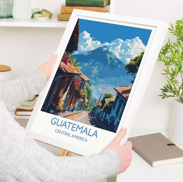 Guatemala Travel Print, Travel Poster of Guatemala, Central America Poster, Guatemala Wall Art Lovers Gift