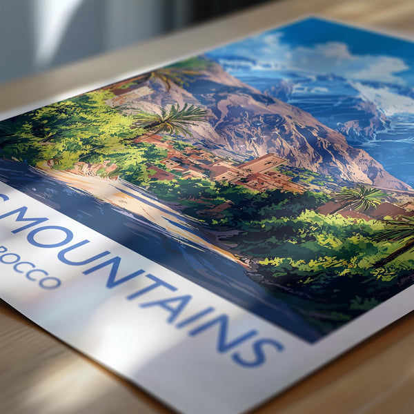 Atlas Mountains Travel Print Wall Art, Poster of Atlas Mountains Art Lovers Gift, Morocco Desert Wall Art