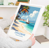 Zanzibar Travel Print, Travel Poster of Zanzibar, Indian Ocean Island Art, Zanzibar Wall Art Gift, NQ Media Designs