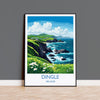 Dingle Poster, Travel Print of Dingle, County Kerry, Ireland Coast, Travel Wall Art Gift