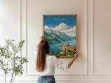 Malcesine Poster, Lake Garda Wall Art, Scaliger Castle Print, Italy Travel Poster, Malcesine Gift
