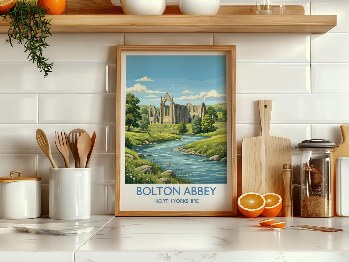 Bolton Abbey Travel Print | Yorkshire Dales Priory, England Wall Art