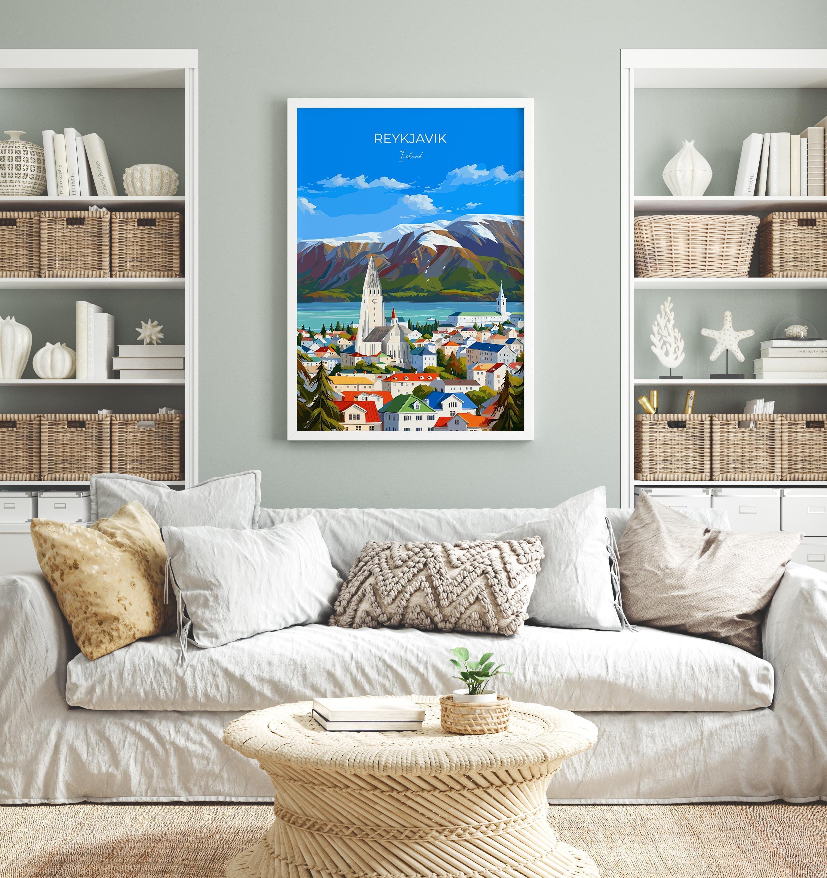 Reykjavik Print Wall Art, Reykjavik Travel Poster, Iceland Wall Art, Reykjavik Art Lovers Gift, Iceland Gift NQ Media Designs