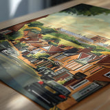 St Albans Travel Print Wall Art, Travel Poster of St Albans, Hertfordshire, England, English Cathedral City Gift NQ Media Designs
