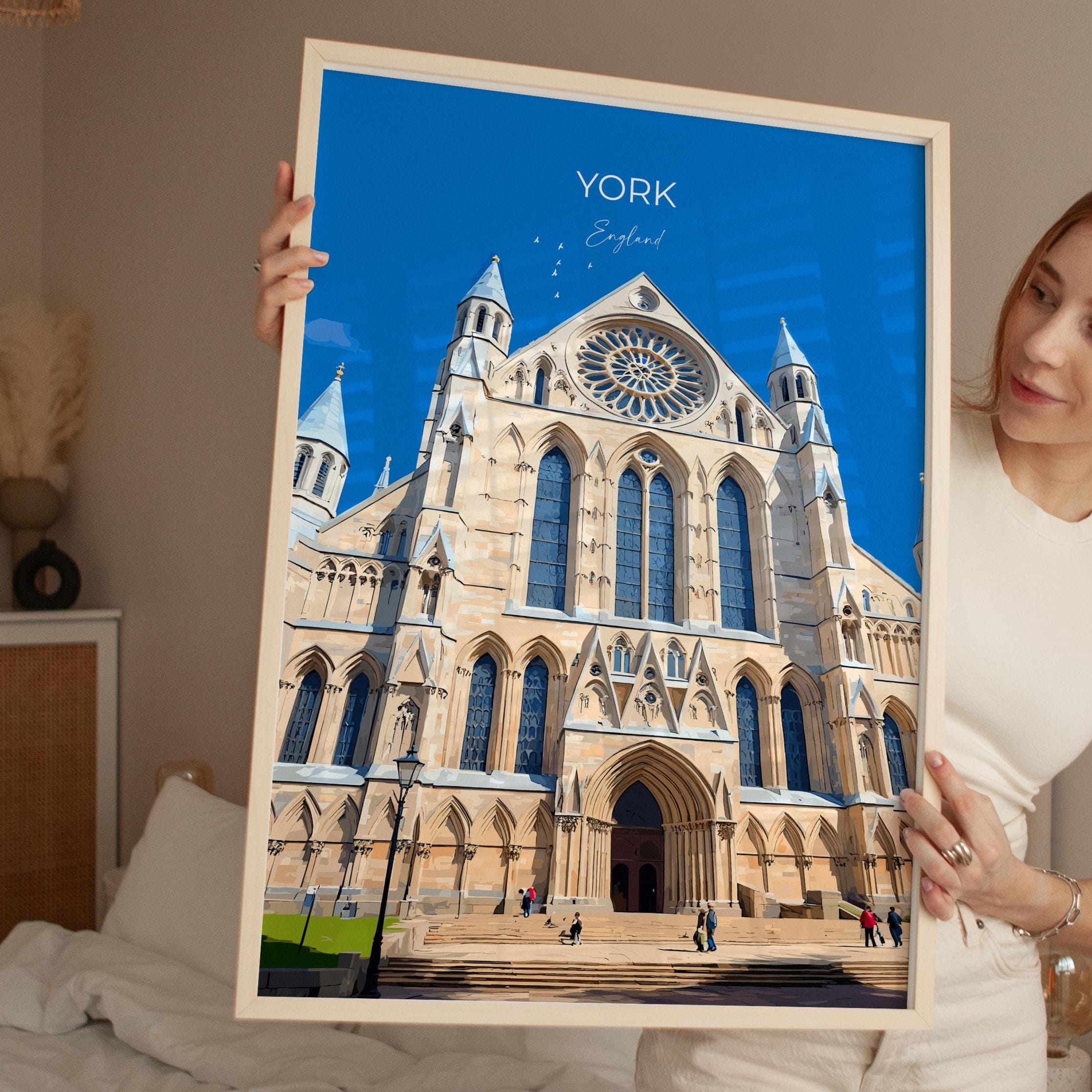 York Travel Print Wall Art, City of York Travel Poster, English Cities Art Gift, Wall Art Print NQ Media Designs