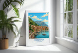 Varenna Lake Como Print, Italian Lakes Wall Art with Border, Lombardy Poster, Italy Travel Print, Varenna Gift