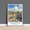 Grassington Print, Yorkshire Dales Wall Art with Border, North Yorkshire Poster, England Travel Print, Grassington Gift