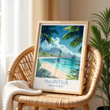 Mauritius Travel Print, Travel Poster of Mauritius, Indian Ocean Island Art, Mauritius Wall Art Gift, NQ Media Designs