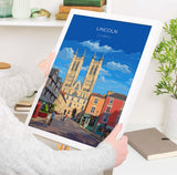 Lincoln Travel Print Wall Art, Travel Poster of Lincoln Cathedral, England, Lincolnshire Art Lovers Gift, Travel Art Gift NQ Media Designs