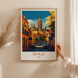 Seville Travel Wall Art, Spain Print, Seville Art Gift, Traveller Gift Art Poster, Holiday Gift NQ Media Designs