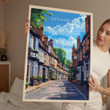 Wetherby Travel Print Wall Art, Travel Poster of Wetherby, Yorkshire, England, Wetherby Art Lovers Gift, England Gift NQ Media Designs