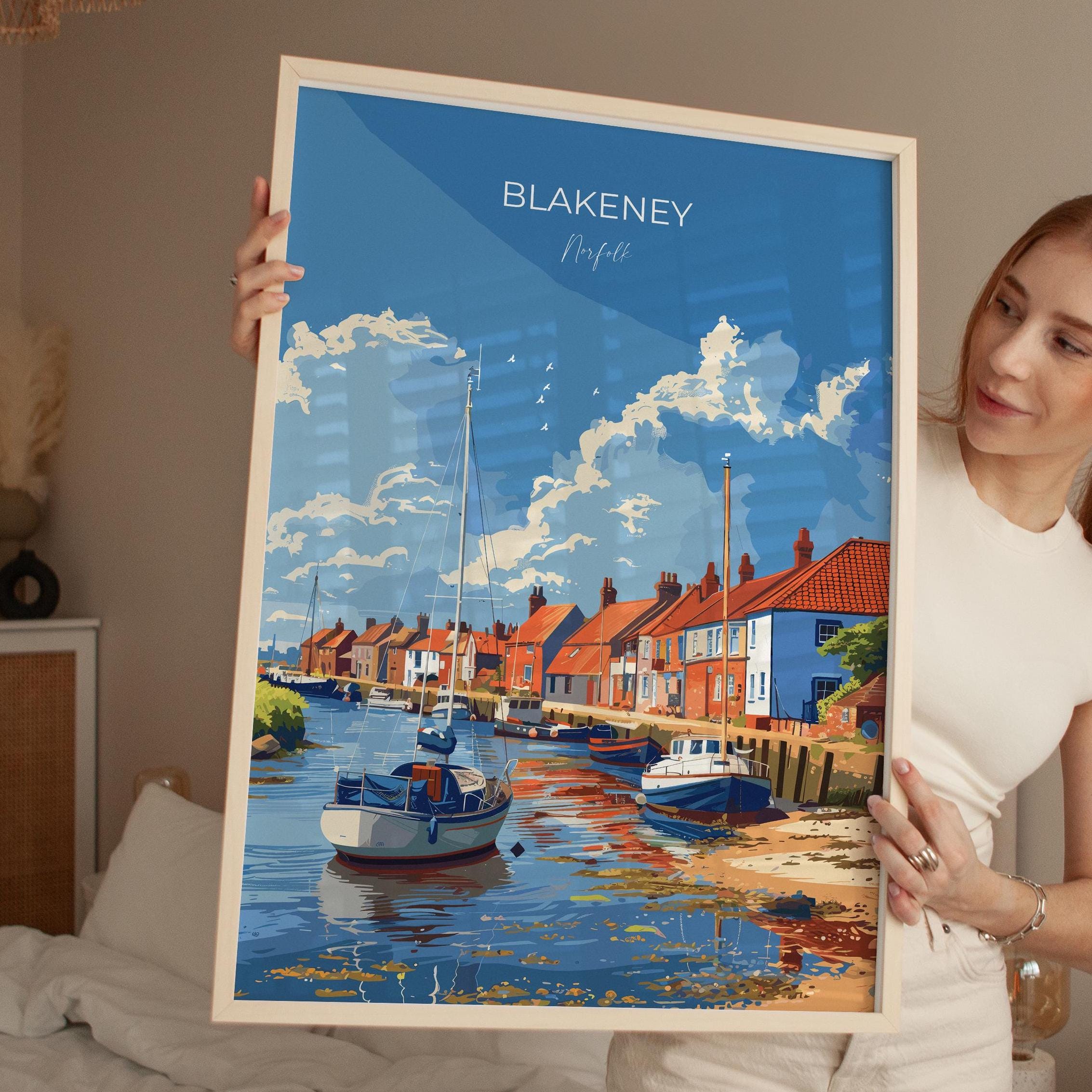 Blakeney Travel Poster, Travel Print of Blakeney, Norfolk Gift, England, Norfolk Art, Blakeney Art Lovers Gift, Wall Art Print NQ Media Designs