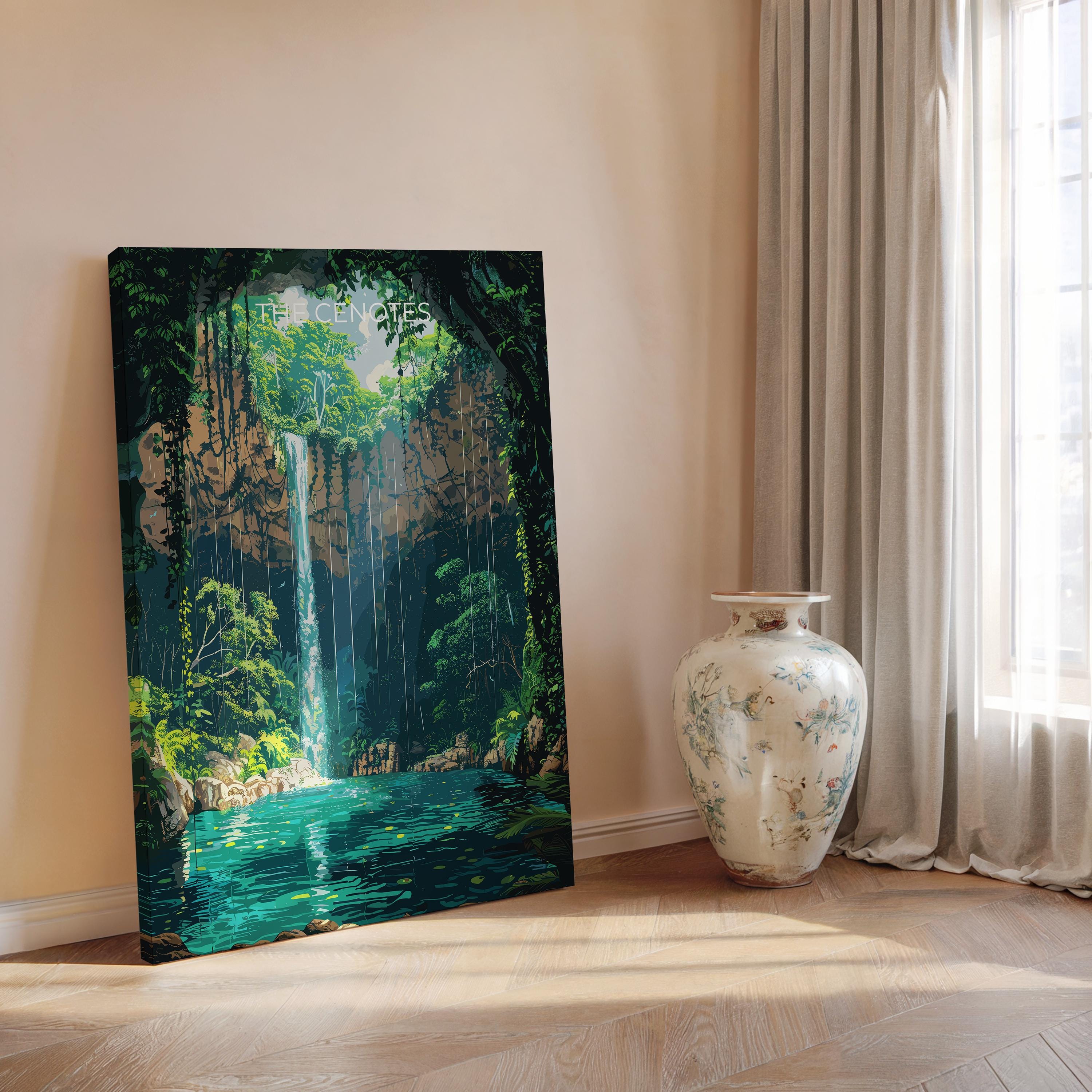 Cenotes of Yucatan Travel Poster, Mexico Travel Print Collection, Travel Wall Art, Cenotes Art Print Gift, Yucatan Art NQ Media Designs