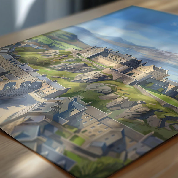 Stirling Castle Scotland Travel Print, Scottish Highlands Wall Art, Stirling City Landscape Poster, Historic Castle Illustration, UK Decor