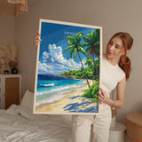 Mexico Travel Poster Wall Art, Travel Print of Mexico, Mexico Coast Art Gift, Mexico Art Lovers Gift, NQ Media Designs