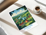 Berkshire Travel Poster Wall Art, Berkshire Travel Print, English Countryside Art Gift, Wall Art Print NQ Media Designs