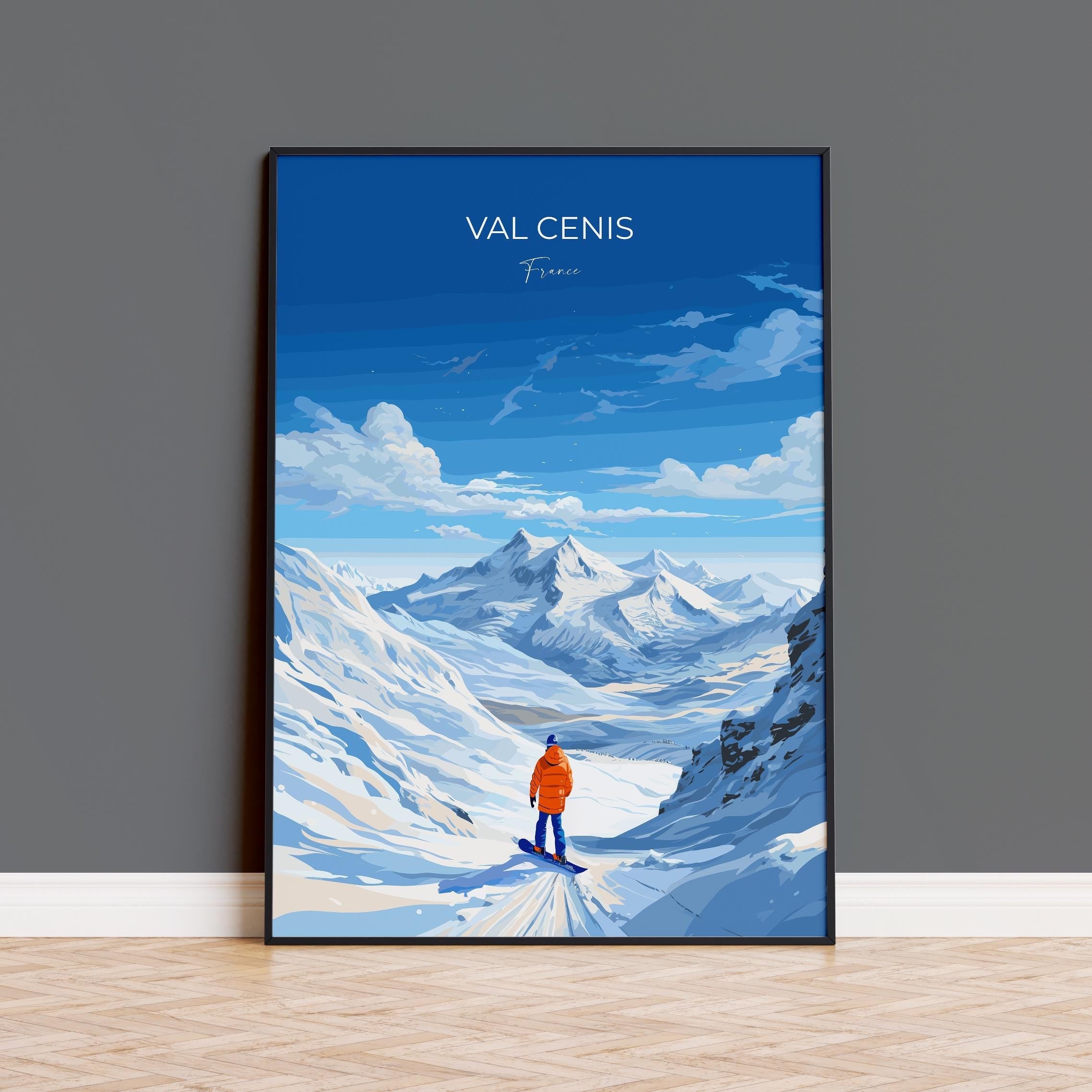 Val Cenis Wall Art Travel Print, Travel Poster of Val Cenis, Ski Poster, Val Cenis Art Gift, France Ski Art Travel Gift NQ Media Designs
