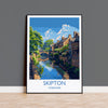 Skipton Travel Print Wall Art, Travel Poster of Skipton, Skipton Art Print, North Yorkshire Wall Print, Yorkshire Art Lovers Gift