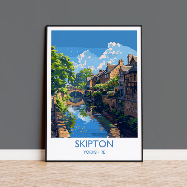 Skipton Travel Print Wall Art, Travel Poster of Skipton, Skipton Art Print, North Yorkshire Wall Print, Yorkshire Art Lovers Gift