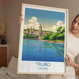 Truro Travel Print, Travel Poster of Truro, England, Cornwall Art, Truro Cathedral Art Lovers Gift, Wall Art Print NQ Media Designs