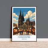 Cologne Christmas Travel Print | Cologne Cathedral, Germany Wall Art