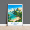 Langkawi Malaysia Travel Poster, Tropical Island Wall Art, Langkawi Beach Print, Malaysia Travel Poster, Asian Paradise Illustration
