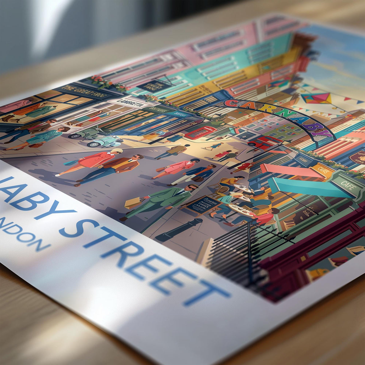 Carnaby Street Print, London Wall Art with Border, Soho London Poster, Carnaby Street Gift Print, British Travel Print