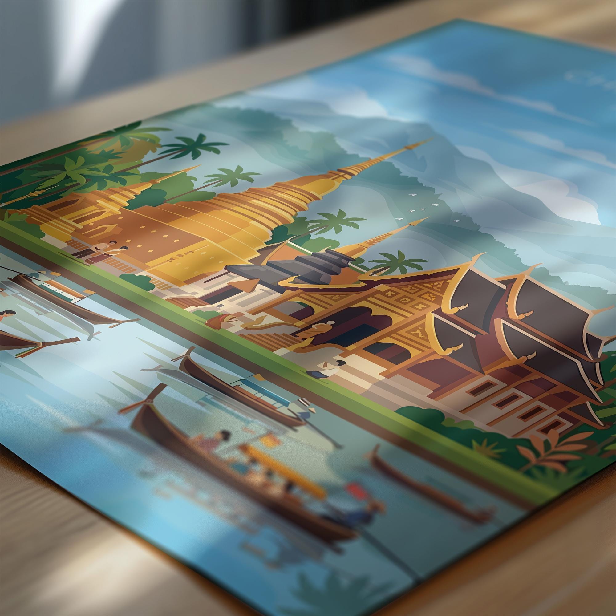 Chiang Mai Travel Poster, Travel Print of Chiang Mai, Thailand, Chiang Mai Art Lovers Gift, Wall Art Print NQ Media Designs